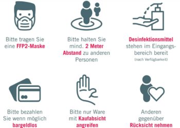 Corona Hinweisschild