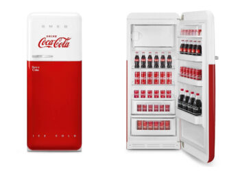 Smeg Kühlschrank serviert Coca-Cola stilecht
