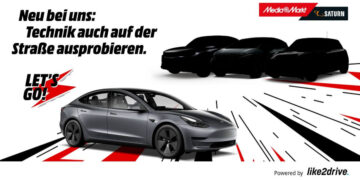 Bei MediaMarkt Deutschland kann man E-Autos mieten.