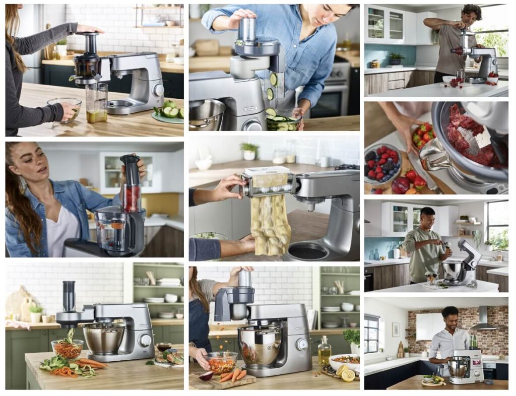 25 Zubehörteile machen die Kenwood Küchenmaschinen zu praktischen Allround-Talenten
