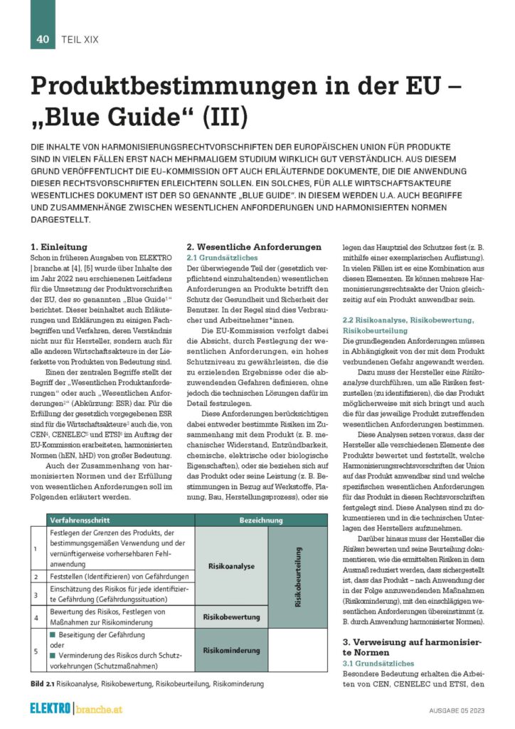 Produktbestimmungen in der EU – „Blue Guide“ - III