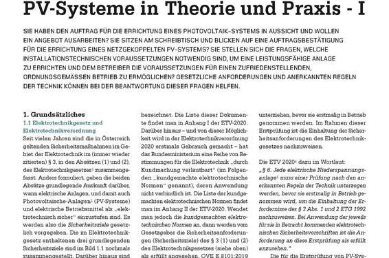 Neue Serie: PV-Systeme in Theorie und Praxis (Teil I)