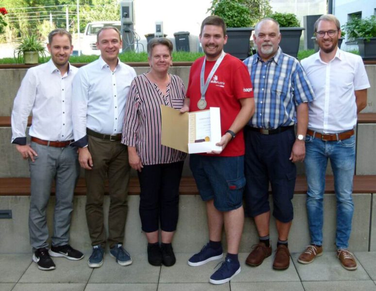 Vize-Europameister Steffek mit Eltern und den Gottwalds