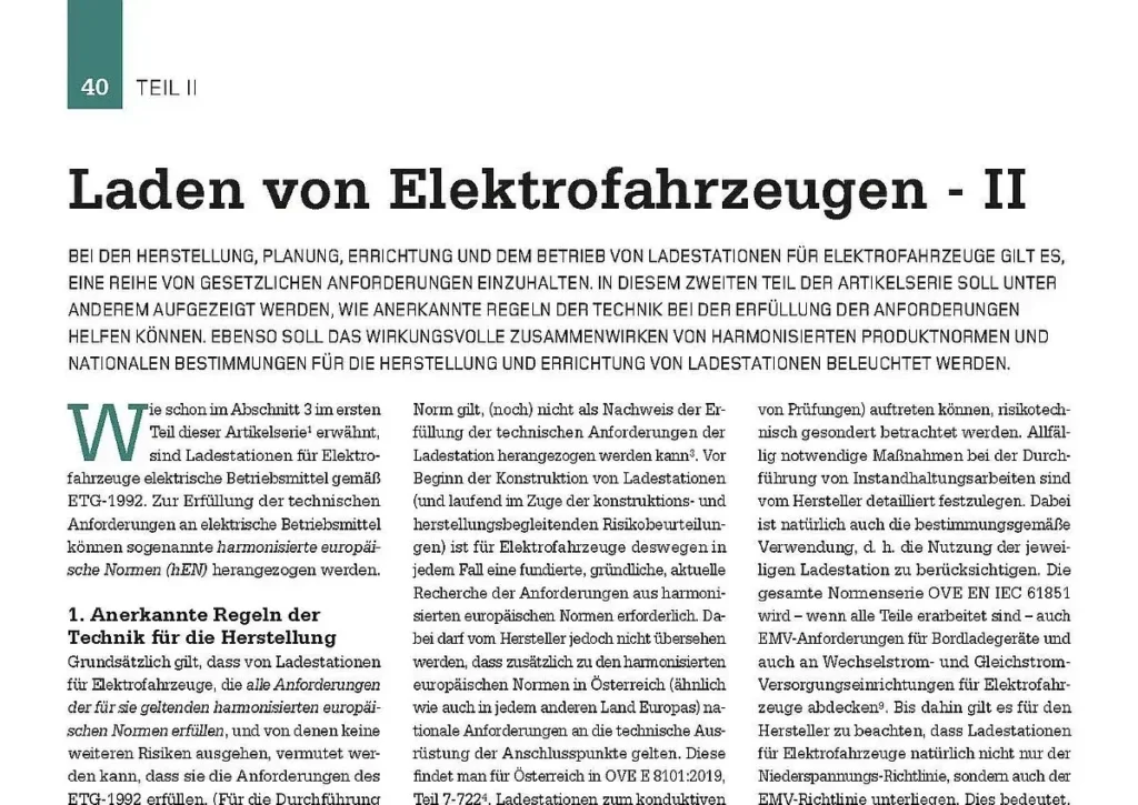 Fachbeitragsserie: Laden von Elektrofahrzeugen - Teil II