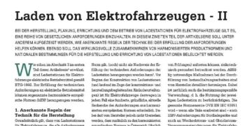 Fachbeitragsserie: Laden von Elektrofahrzeugen - Teil II