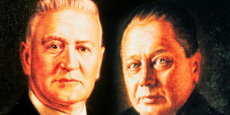 Gründeten 1899 ihr Unternehmen Miele & Cie.: Carl Miele sen. (l.) und Reinhard Zinkann.