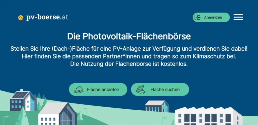 PV-Flächenbörse Screenshot