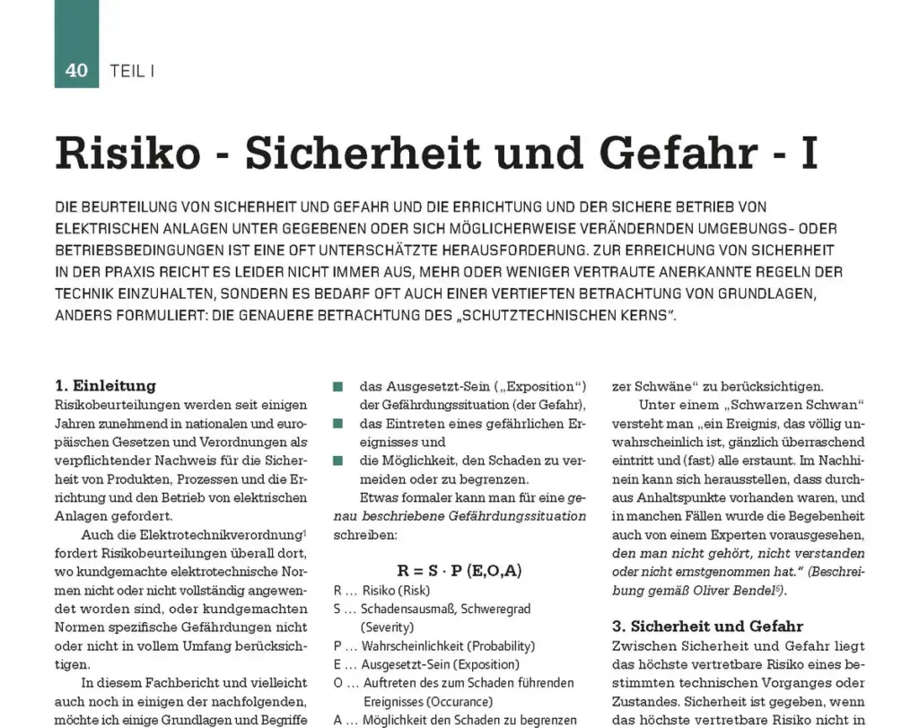 Risiko - Sicherheit und Gefahr - I