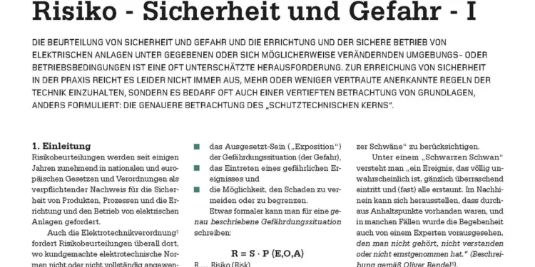 Risiko - Sicherheit und Gefahr - I