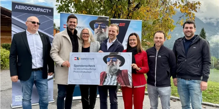 Hansesun Spendenscheck Übergabe an das SOS-Kinderdorf Imst