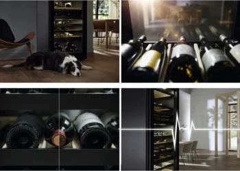 Die neue Generation Weinschränke von Miele wartet mit innovativen Features auf: eine besonders vibrationsarme und damit leise Lagerung, UV-Schutz und individuell einstellbare Luftfeuchtigkeit („ActiveHumidity“). © Miele