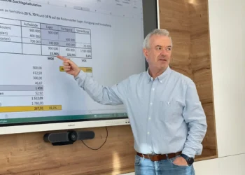 Trainer Thomas Korcak in voll in seinem (Zahlen-)Element. © Expert