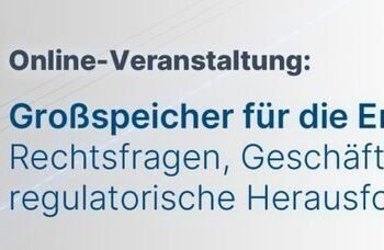 Online-Veranstaltung: Großspeicher für die Energiewende