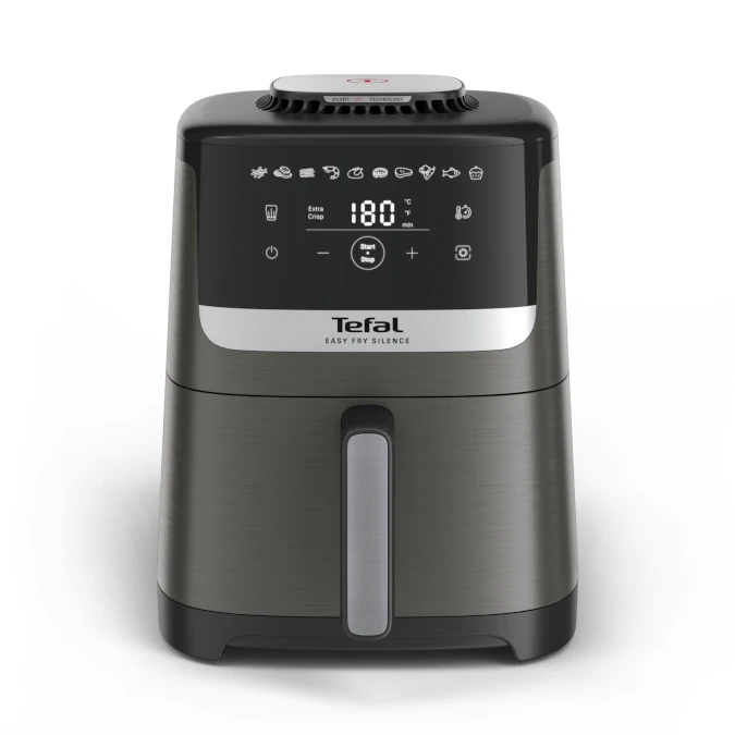 Tefal Easy Fry Silence Dunkelgrau mit Edelstahlelementen