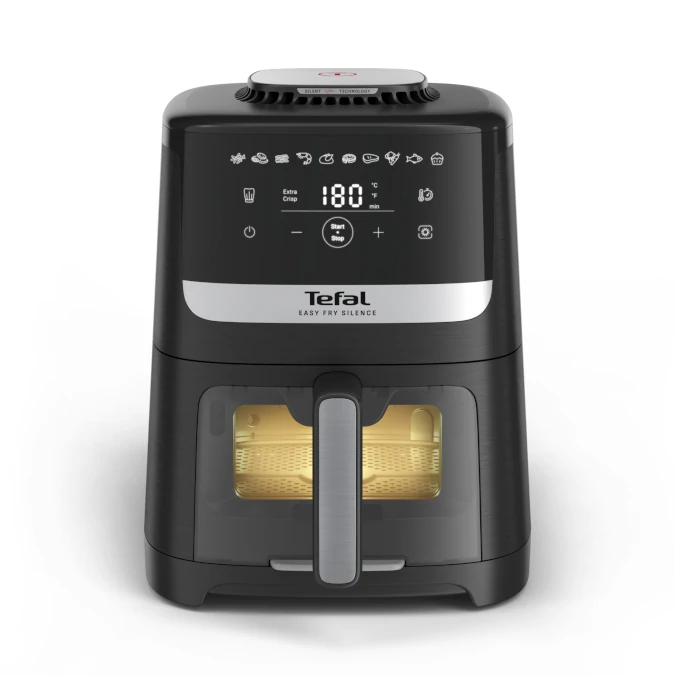 Tefal Easy Fry Silence Vision in schwarz und mit Sichtfenster