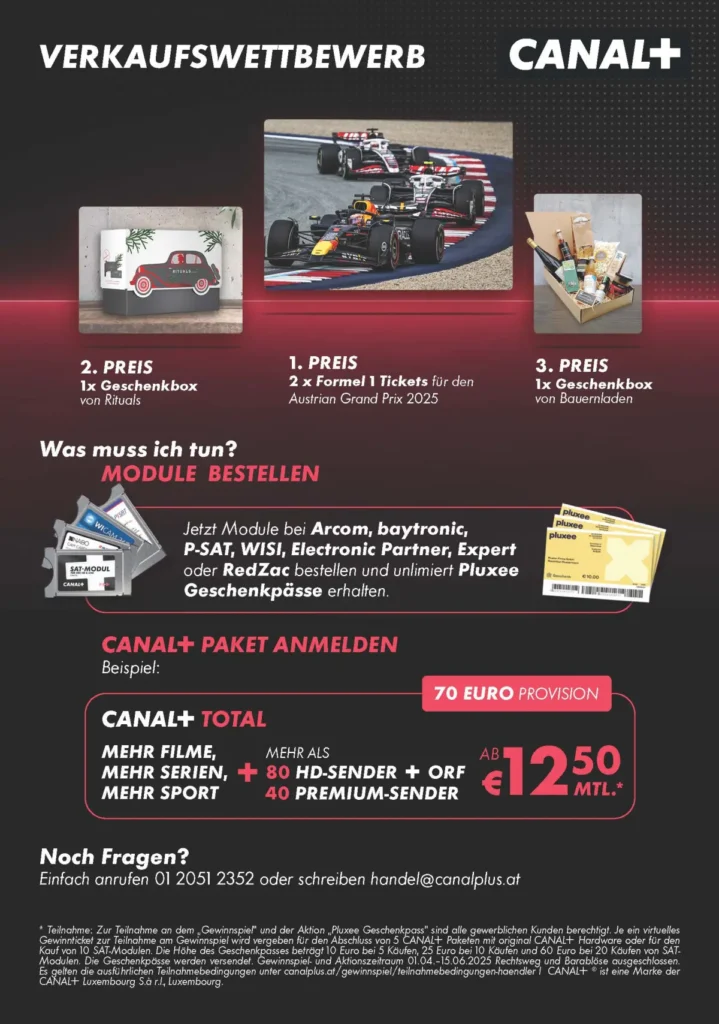 Canal+ Gewinnspiel Frühjahr 2025 Formel 1 Tickets