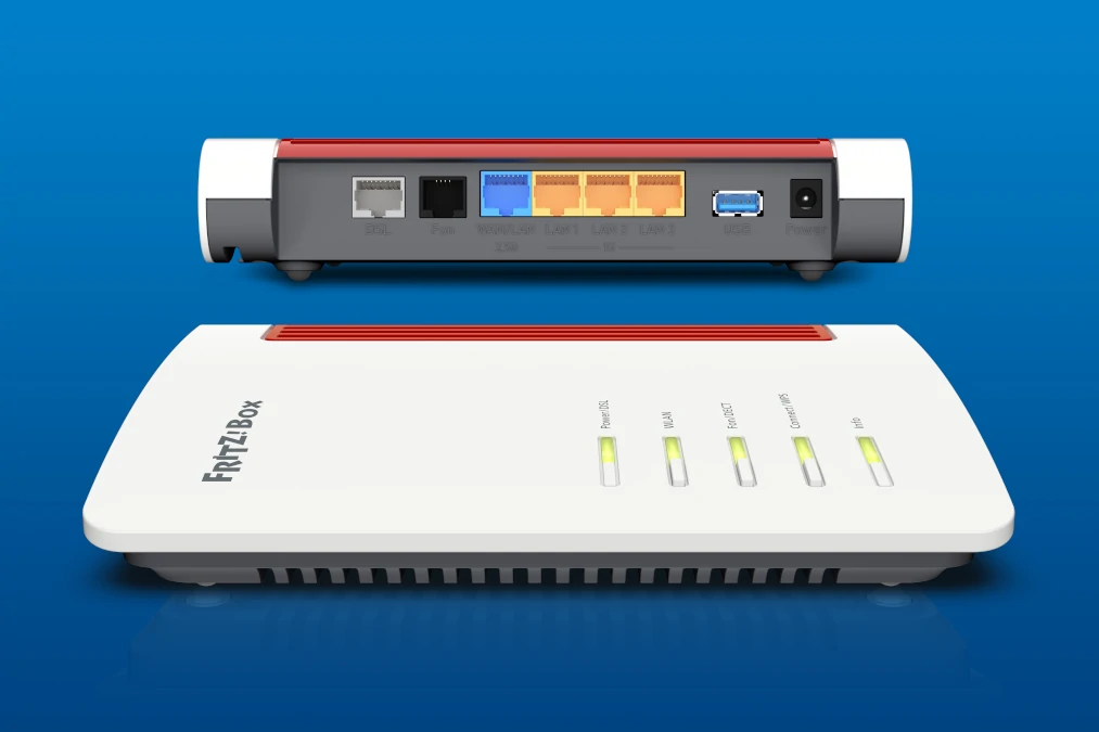FRITZBox 7630 Rück- und Vorderseite