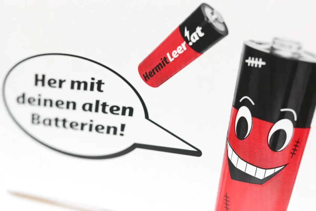 Ein Erfolg gelang der EAK mit der Kampagne „Her mit Leer“. Durch die gezielte Öffentlichkeitsarbeit konnte die Sammelmenge an Gerätealtbatterien aus den im Handel aufgestellten „Her mit Leer“-Sammelboxen deutlich gesteigert werden. Die Informationsarbeit beginnt aber bereits in den Schulen. © Elektroaltgeräte Koordinierungsstelle Austria GmbH/APA-Fotoservice/Schedl