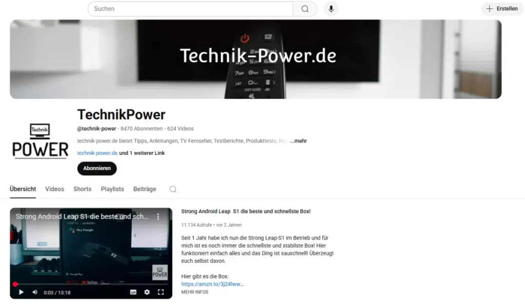 Kanal TechnikPower auf YouTube