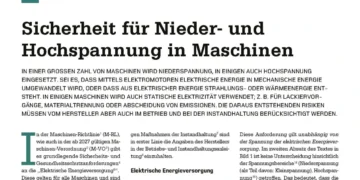 Alfred Mörx Sicherheit für Nieder- und Hochspannung in Maschinen