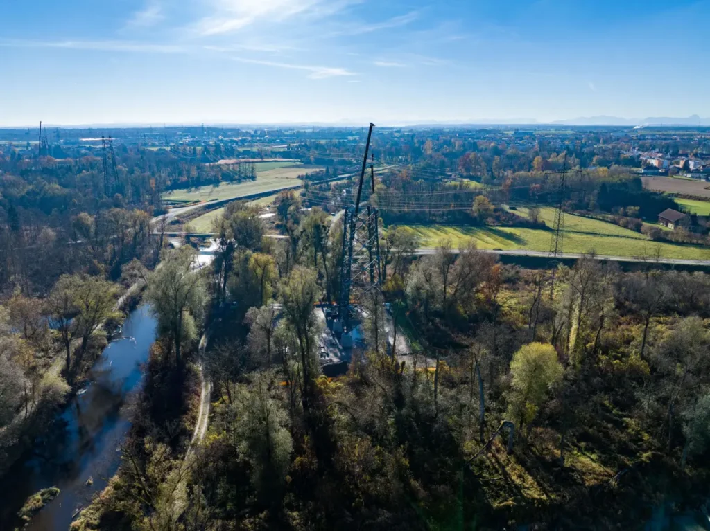 Maststockung Deutschlandleitung in St. Peter am Hart (Österreich)