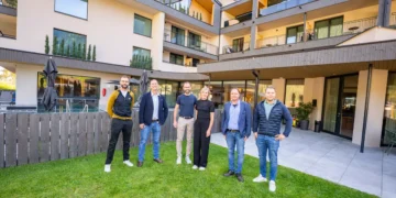 V.l.n.re.: Markus Schöpf, Stefan Meixner (beide Siblik), Conny & David Steixner (Hotel ELVA), Thomas Eller (Siblik) und Alexander Salchner (EAE Stöckl). © Allaweil