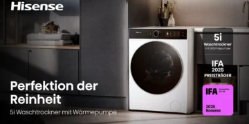 Der erste Hisense Wärmepumpen-Waschtrockner mit 4× Energieklasse A