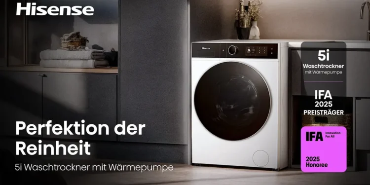 Der erste Hisense Wärmepumpen-Waschtrockner mit 4× Energieklasse A