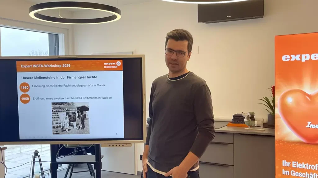 Juniorchef und Geschäftsführer Matthias Freynhofer informiert mit Begeisterung über das Familienunternehmen in 4.Generation