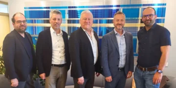 V.l.n.r.: Michael Ringbauer (Redwell Manufaktur), Thomas Milles (ERS Heatscreen), Günther Hraby (easyTherm), Thomas Reiter (ETHERMA), Josef Schnöll (ER System Mechatronik). © IG Infrarot Austria