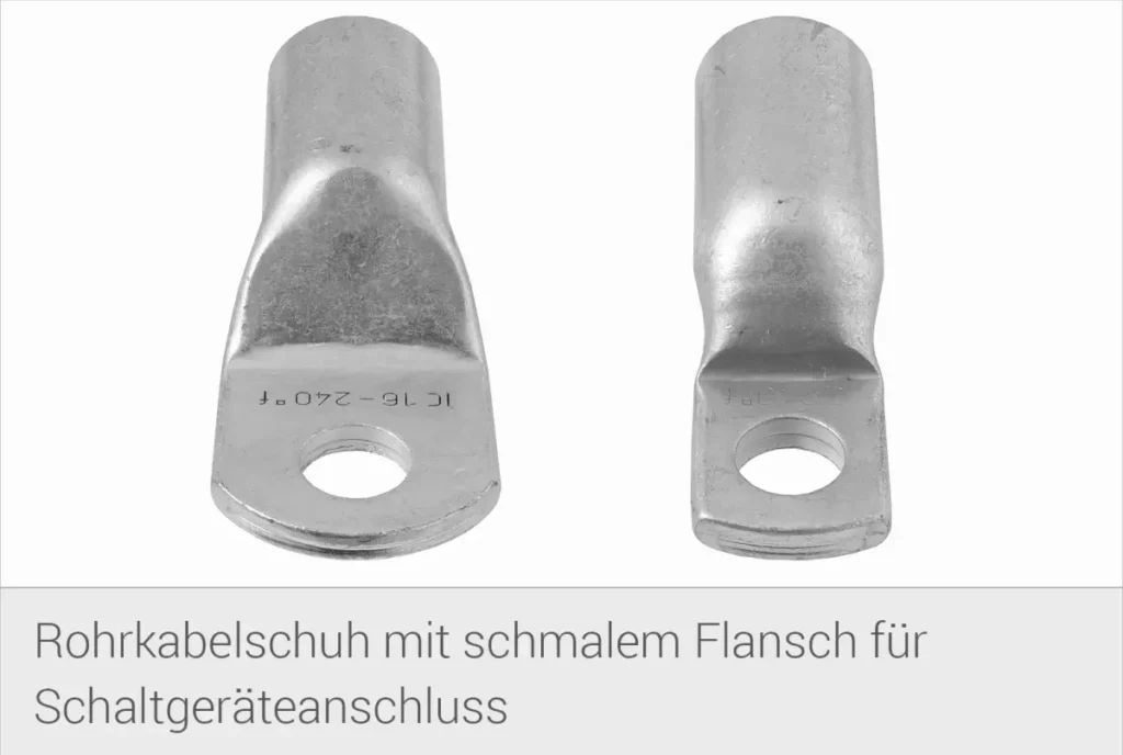 Rohrkabelschuh mit schmalen Flansch für Schaltgeräteanschluss