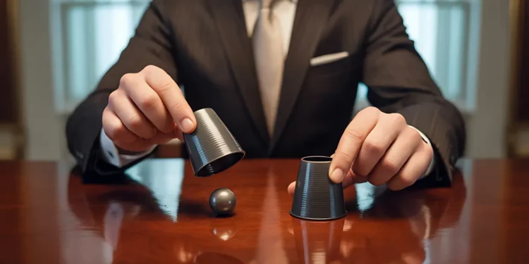 Hütchenspieler-Trick: Als Ersatz für die gescheiterte Plastiksteuer hat die Bundesregierung jetzt die Paketabgabe erfunden