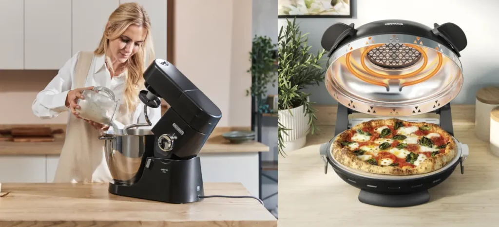 Die Chef XL Pro übernimmt das kraftvolle Kneten schwerer Teige, der myPizzeria Pizzaofen sorgt für intensive Hitze und perfekte Knusprigkeit.