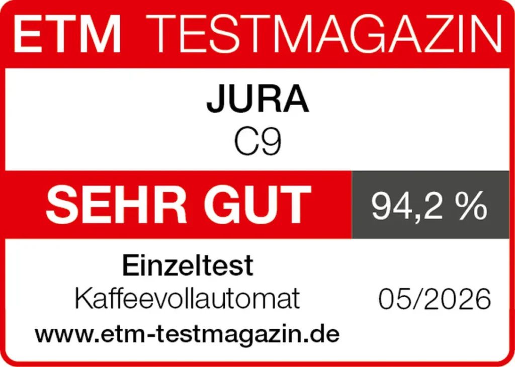 Auszeichnung ETM Textmagazin Sehr gut für die Jura C9