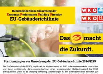 Elektriker Österreich: Positionspapier zur Umsetzung der EU-Gebäuderichtlinie 2024/1275