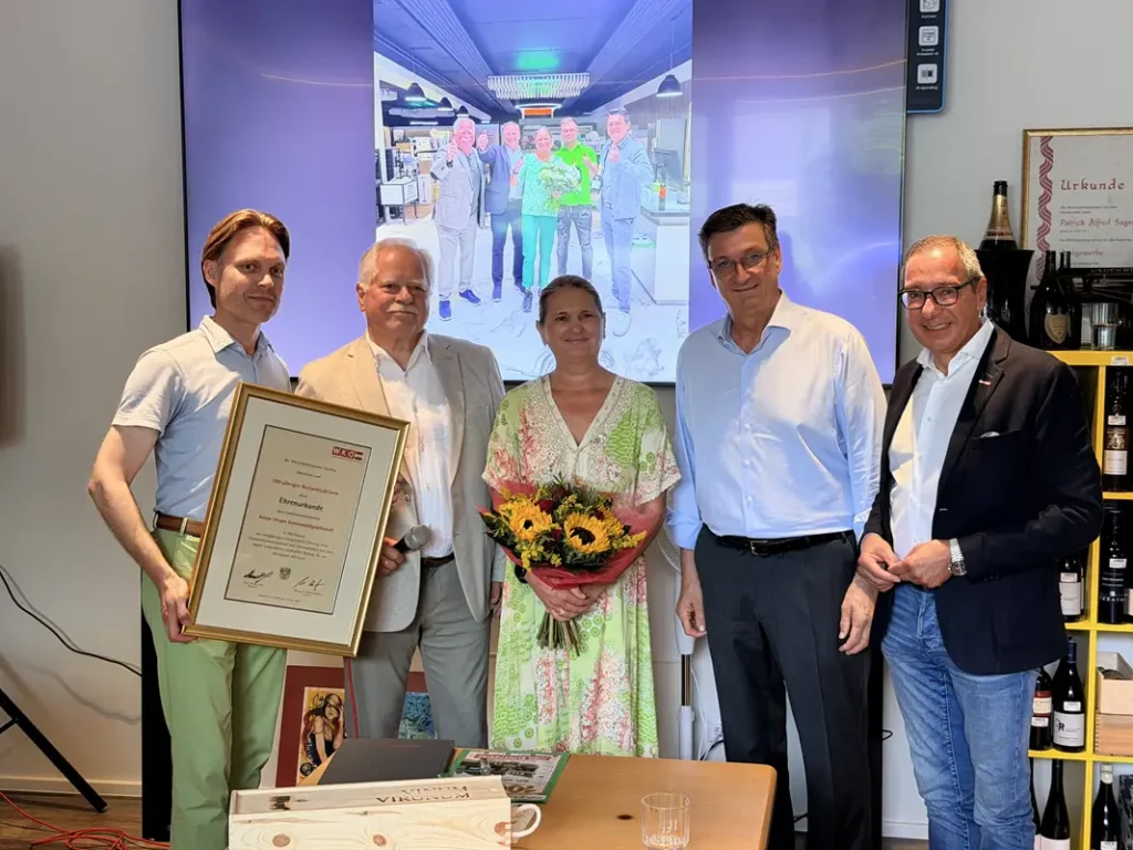 EP:Elektro Wrann – 100 Jahr-Jubiläum. Verleihung der Ehrenurkunde der Wirtschaftskammer Kärnten