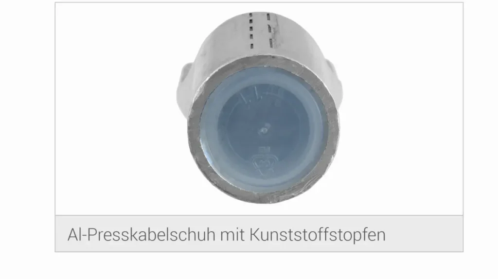 Al-Presskabelschuh mit Kunststoffstopfen