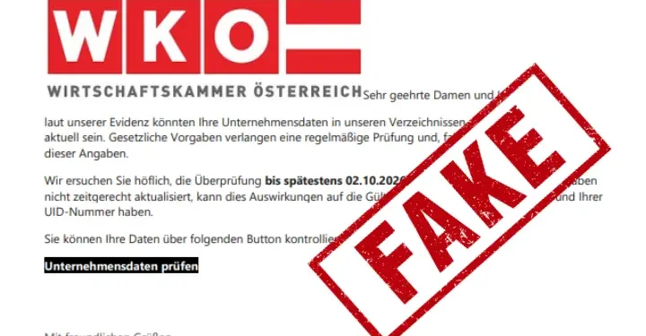 Betrugswelle im Namen der WKO: Trojaner und Phishing im Umlauf